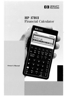 Hewlett Packard HP 17BII Financial manual. Camera Instructions.